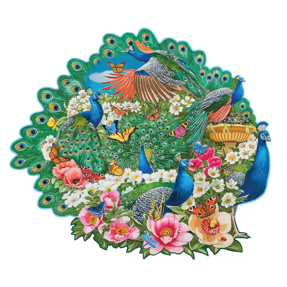 peacock Peacock Garden Shaped Jigsaw Puzzle | Bits and Pieces Canada