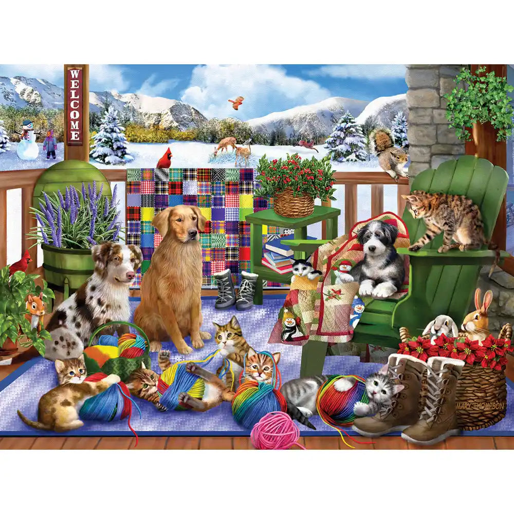 1巻5m puzzle PET Porch Pets Fun 500 Piece Jigsaw Puzzle | Bits and Pieces Canada
